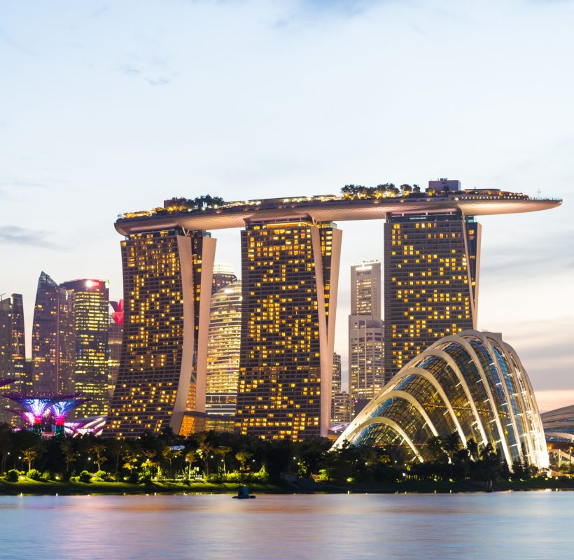 Singapore city at night